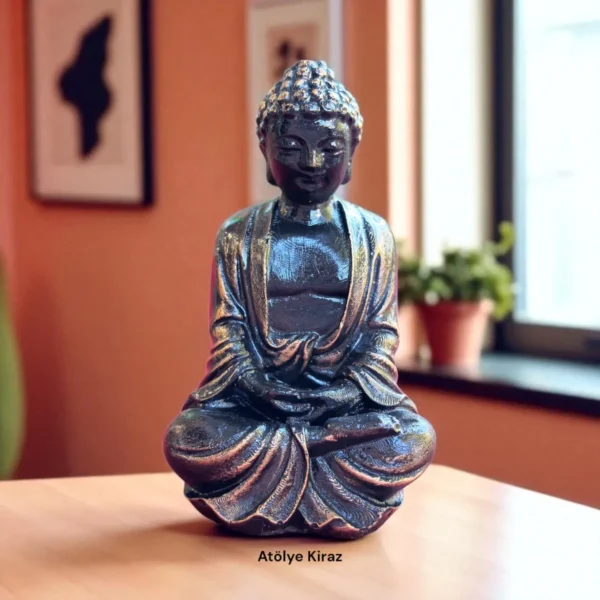 Meditasyon İçin El Yapımı Oturan Buda Heykeli