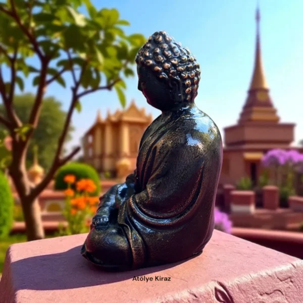 Meditasyon İçin El Yapımı Oturan Buda Heykeli