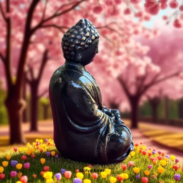 Meditasyon İçin El Yapımı Oturan Buda Heykeli