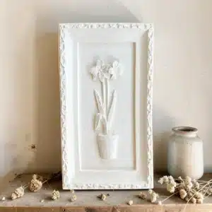 Çerçeveli Çiçek Desenli Dekoratif Pano: Dekoratif Duvar Dekoru