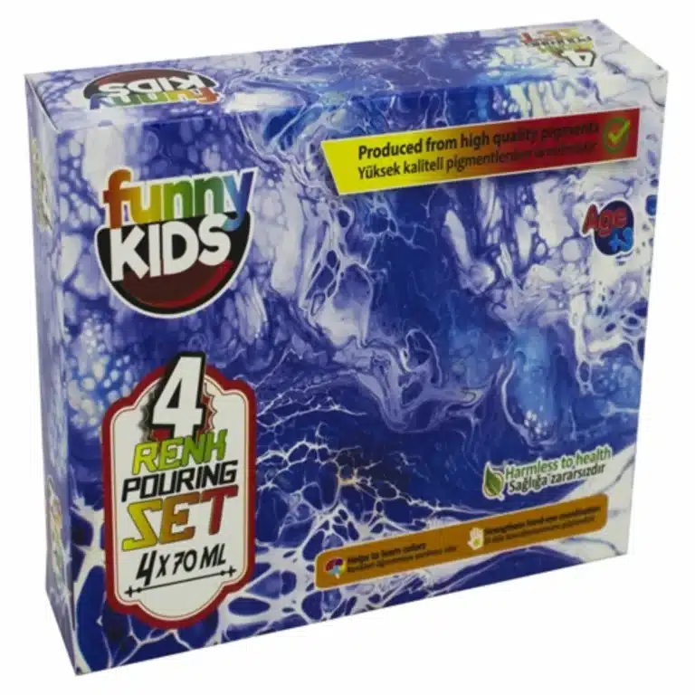 Funny Kids Pouring Paint Dörtlü Set