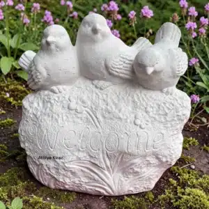 Üçlü Kuş Figürlü “Welcome” Yazılı Dekoratif Obje: Dekoratif Ev Hediyesi