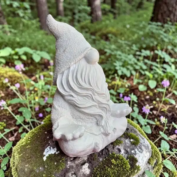 Meditasyon Yapan Şirin Cüce Figürlü Heykel: Dekoratif Obje