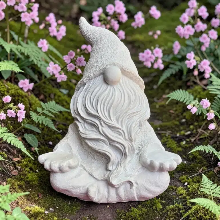 Meditasyon Yapan Şirin Cüce Figürlü Heykel: Dekoratif Obje