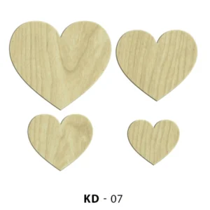 Ahşap Dört Kalp Figürlü Paket Süs