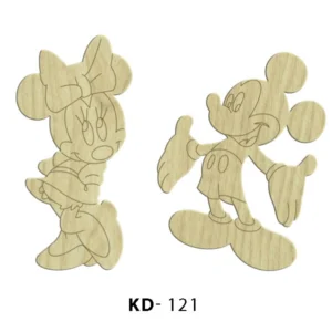 Ahşap Mickey ve Minnie Figürlü Paket Süs