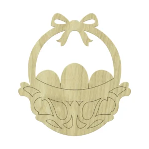 Ahşap Yumurta Sepeti Figürlü Paket Süs