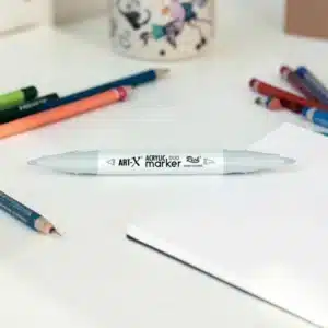 ART-X Acrylic Marker Duo 130: Çift Uçlu Akrilik Markör Kalem-Beyaz