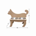 Ahşap Kedi Mama Kabı