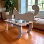 Ahşap Kedi Mama Kabı