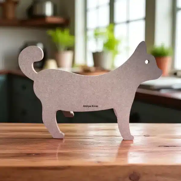 Ahşap Kedi Mama Kabı