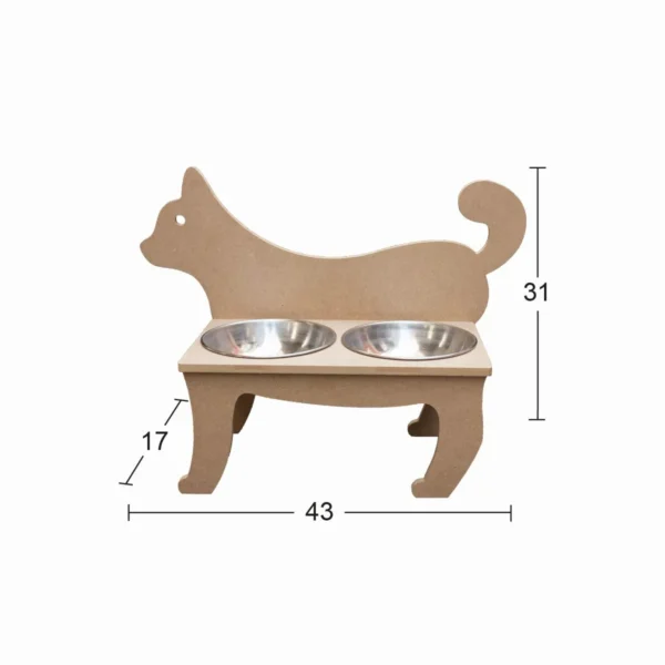 Ahşap Kedi Mama Kabı