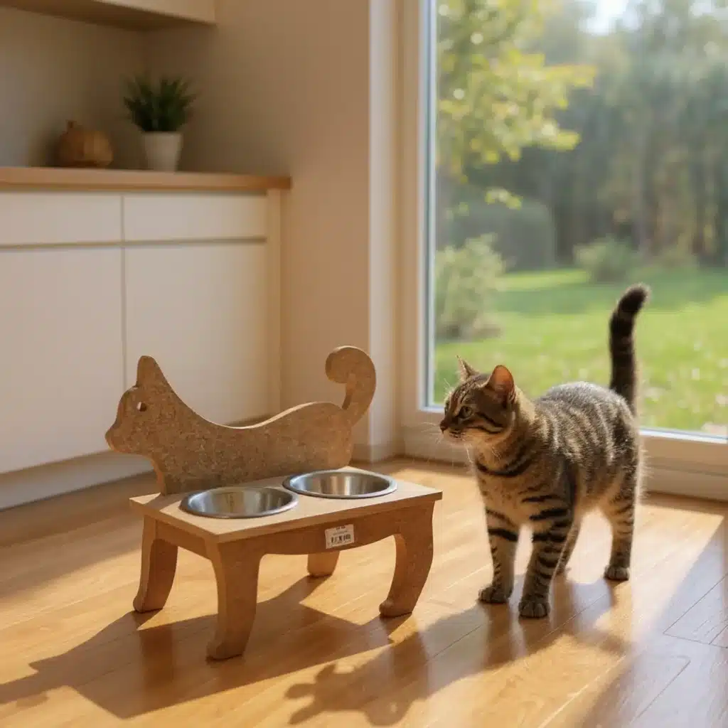 Ahşap Kedi Mama Kabı