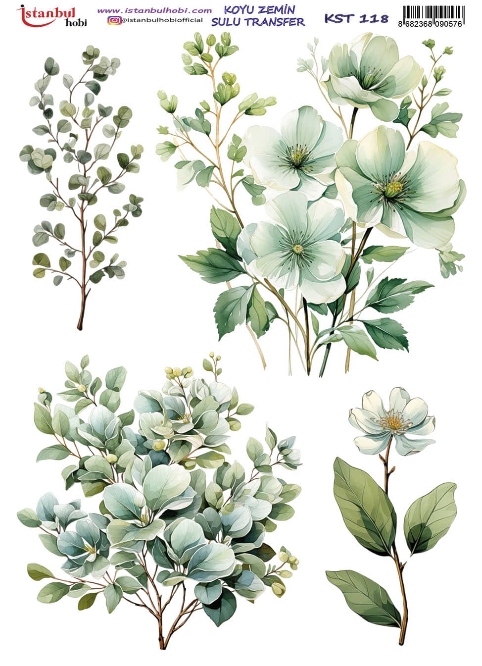 KST118 | Sulu Transfer Kağıdı-25x35 cm 1 Kst118 | Sulu Transfer Kağıdı-25X35 Cm