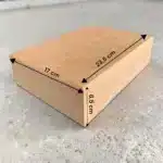 Ahşap kutu ölçüleri 23.5x17x6.5 cm 6mm mdf kutu ebatları beton zemin