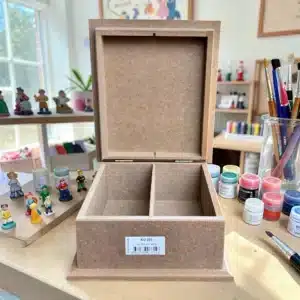 Ahşap Çay Saklama Kutusu: İki Bölmeli Ham Dekoratif Kutu