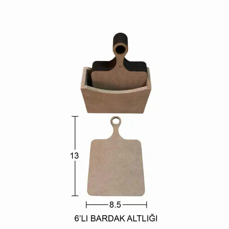 Kutulu Dikdörtgen Supla Bardak Altlığı (6 adet)