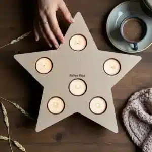 Yıldız Figürlü Ham Ahşap 5'li Tealight Mumluk: Gecenizi Aydınlatan Gökyüzü Işıltısı 5 Yıldız Figürlü Ham Ahşap 5'li Tealight Mumluk: Gecenizi Aydınlatan Gökyüzü Işıltısı