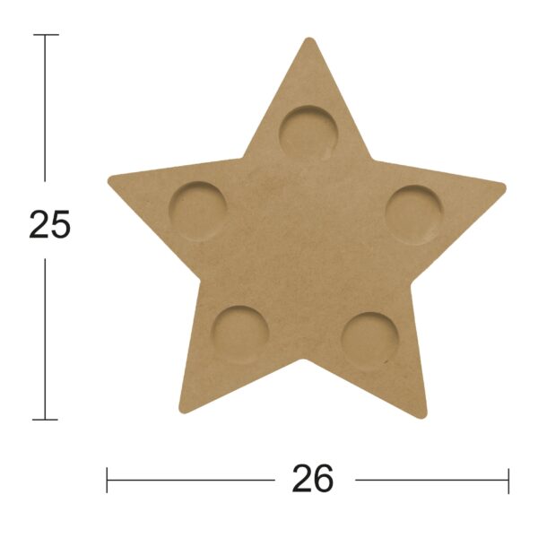 Yıldız Figürlü Ham Ahşap 5'Li Tealight Mumluk: Gecenizi Aydınlatan Gökyüzü Işıltısı