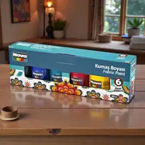 Nova Color Kumaş Boyası Seti - 6 Ana Renk Yıkanabilir Tekstil Boyası (6x30ml)