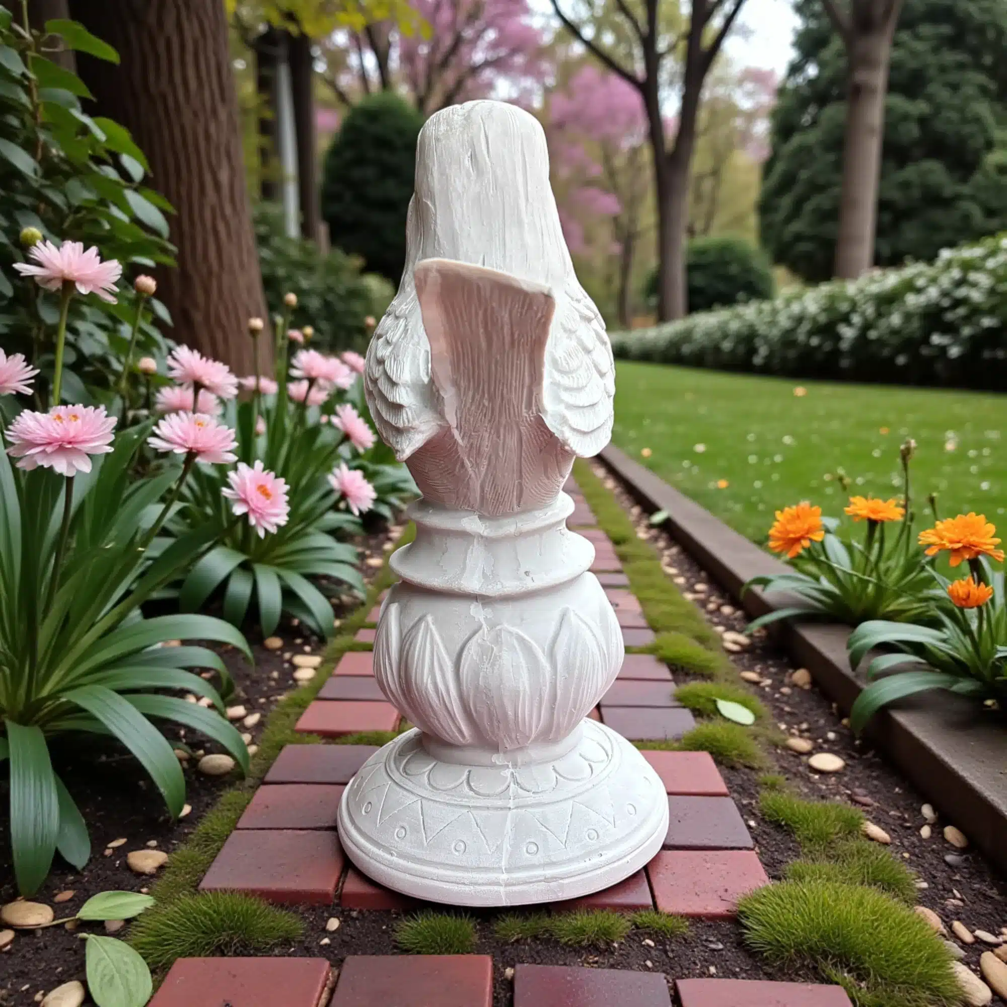 Çiçek Desenli Ayaklı Kuş Biblosu: Dekoratif Hayvan Figürlü Heykel 4 Çiçek Desenli Ayaklı Kuş Biblosu: Dekoratif Hayvan Figürlü Heykel