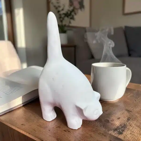Boyanabilir Eğilen Kedi Heykeli: Oyunbaz Ve Modern Dekoratif Obje
