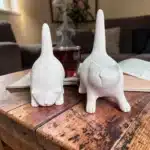 Boyanabilir Uzun Kuyruklu İkili Kedi Seti: Modern ve Oyunbaz Polyester Dekoratif Obje
