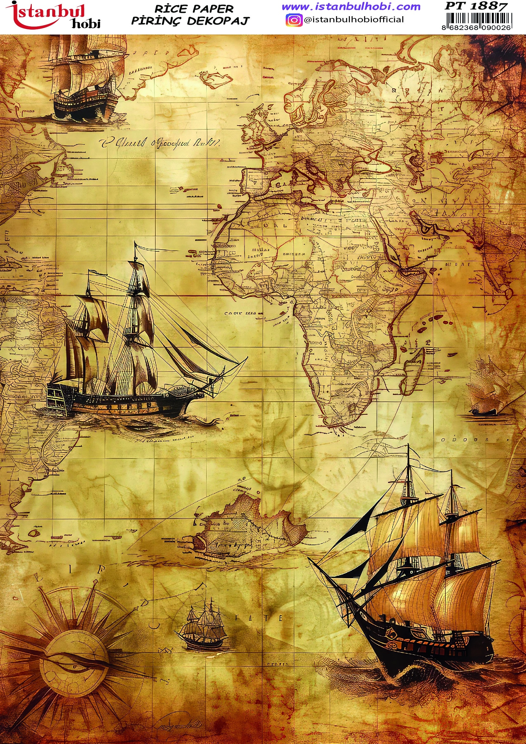 Pirinç Dekopaj Kağıdı-29x42 cm-PT1887 1 Pirinç Dekopaj Kağıdı-29X42 Cm-Pt1887