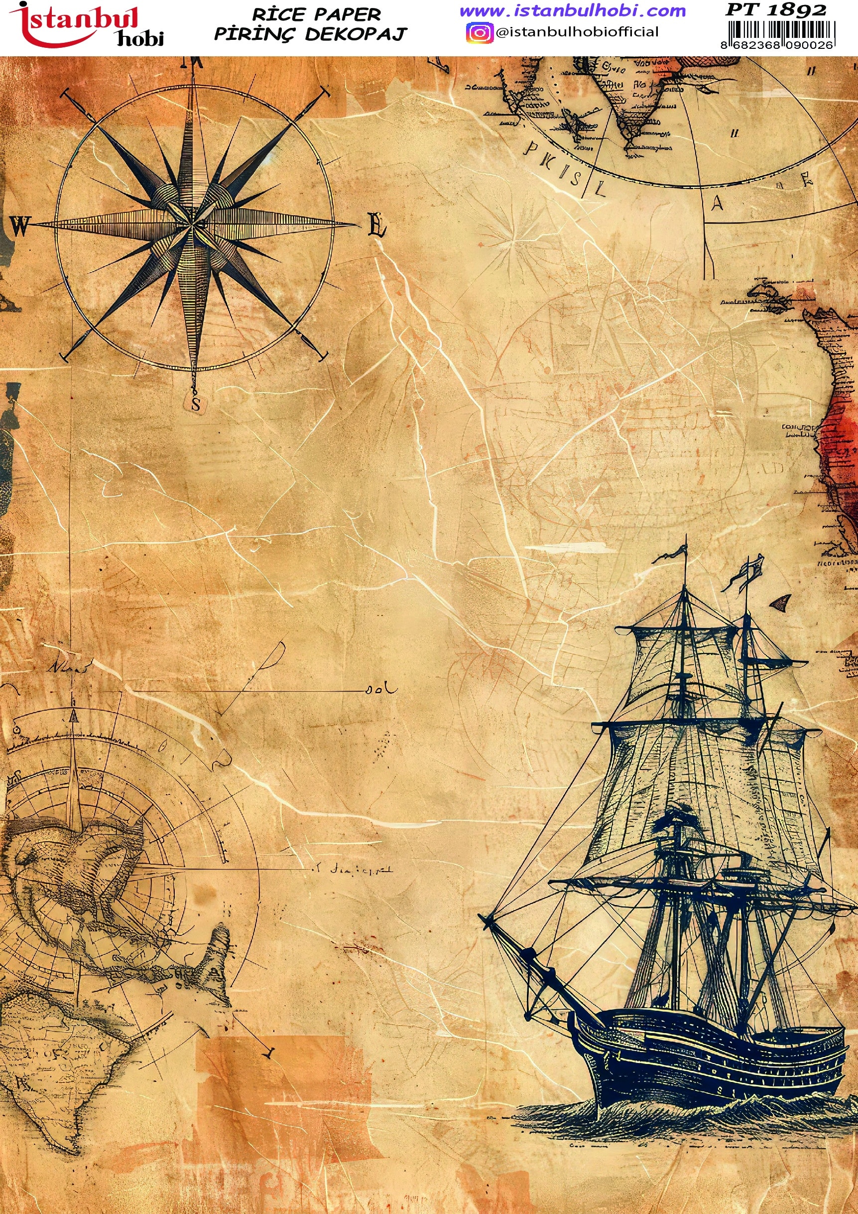 Pirinç Dekopaj Kağıdı-29x42 cm-PT1892 1 Pirinç Dekopaj Kağıdı-29X42 Cm-Pt1892