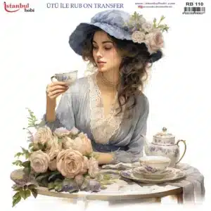 Ütü ile Rub On Transfer Kağıdı: Dekoratif Süsleme Kağıdı - RB110 | 30x30 cm