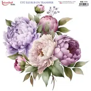 Ütü ile Rub On Transfer Kağıdı: Dekoratif Süsleme Kağıdı - RB111 | 30x30 cm