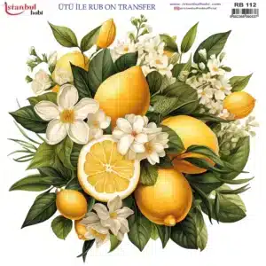 Ütü ile Rub On Transfer Kağıdı: Dekoratif Süsleme Kağıdı - RB112 | 30x30 cm