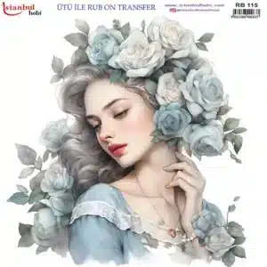 Ütü ile Rub On Transfer Kağıdı: Dekoratif Süsleme Kağıdı - RB115 | 30x30 cm