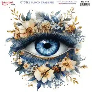 Ütü ile Rub On Transfer Kağıdı: Dekoratif Süsleme Kağıdı - RB119 | 30x30 cm