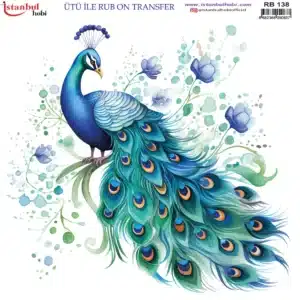 Ütü ile Rub On Transfer Kağıdı: Dekoratif Süsleme Kağıdı - RB138 | 30x30 cm