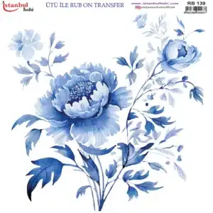 Ütü ile Rub On Transfer Kağıdı: Dekoratif Süsleme Kağıdı - RB139 | 30x30 cm