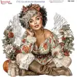 Ütü ile Rub On Transfer Kağıdı: Dekoratif Süsleme Kağıdı - RB528-İST | 30x30 cm