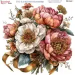 Ütü ile Rub On Transfer Kağıdı: Dekoratif Süsleme Kağıdı - RB540-İST | 30x30 cm