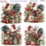 Ütü ile Rub On Transfer Kağıdı: Dekoratif Süsleme Kağıdı - RB553-İST | 30x30 cm