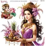 Ütü ile Rub On Transfer Kağıdı: Dekoratif Süsleme Kağıdı - RB574-İST | 30x30 cm