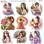 Ütü ile Rub On Transfer Kağıdı: Dekoratif Süsleme Kağıdı - RB575-İST | 30x30 cm