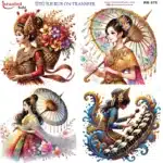 Ütü ile Rub On Transfer Kağıdı: Dekoratif Süsleme Kağıdı - RB578-İST | 30x30 cm