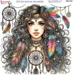 Ütü ile Rub On Transfer Kağıdı: Dekoratif Süsleme Kağıdı - RB579-İST | 30x30 cm