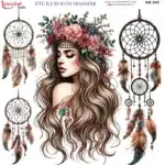 Ütü ile Rub On Transfer Kağıdı: Dekoratif Süsleme Kağıdı - RB580-İST | 30x30 cm