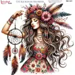 Ütü ile Rub On Transfer Kağıdı: Dekoratif Süsleme Kağıdı - RB581-İST | 30x30 cm
