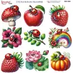 Ütü ile Rub On Transfer Kağıdı: Dekoratif Süsleme Kağıdı - RB600-İST | 30x30 cm