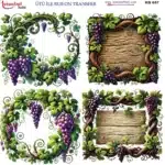 Ütü ile Rub On Transfer Kağıdı: Dekoratif Süsleme Kağıdı - RB657-İST | 30x30 cm