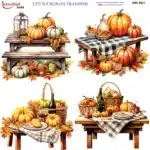 Ütü ile Rub On Transfer Kağıdı: Dekoratif Süsleme Kağıdı - RB661-İST | 30x30 cm