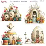 Ütü ile Rub On Transfer Kağıdı: Dekoratif Süsleme Kağıdı - RB703-İST | 30x30 cm