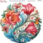 Ütü ile Rub On Transfer Kağıdı: Dekoratif Süsleme Kağıdı - RB704-İST | 30x30 cm
